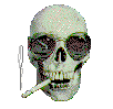 Animated GIF: Smoking Skull